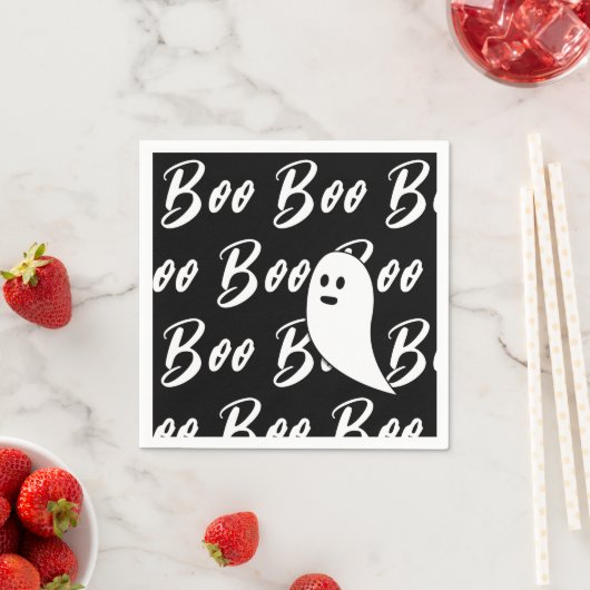 Ghost Halloween zwart-wit boo patroon Servet (Insitu)