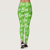 Ghost Halloween zwart wit groen boek Leggings (Achterkant)