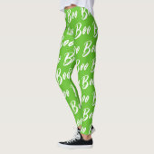 Ghost Halloween zwart wit groen boek Leggings (Links)