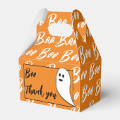Ghost Halloween zwart wit oranje boo Dank je Bedankdoosjes (Voorkant Zijde)