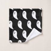 Ghost Halloween zwart wit schattig patroon Bad Handdoek (Wasdoekje)