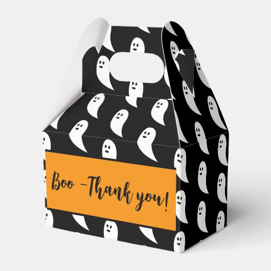 Ghost Halloween zwart wit schattig patroon Bedankdoosjes (Voorkant Zijde)