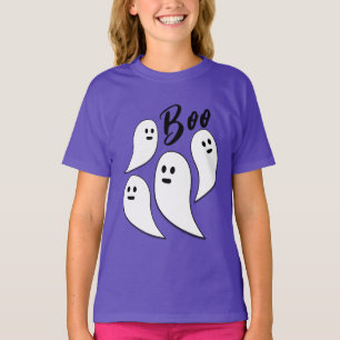 Ghost Halloween zwart wit schattig patroon Boo T-shirt