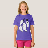 Ghost Halloween zwart wit schattig patroon Boo T-shirt (Voorkant volledig)