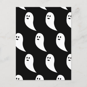 Ghost Halloween zwart wit schattig patroon Briefkaart