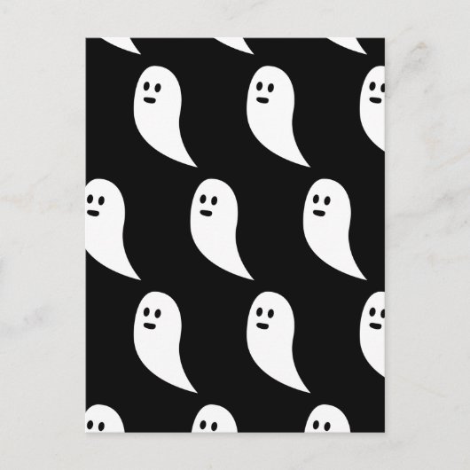 Ghost Halloween zwart wit schattig patroon Briefkaart (Voorkant)