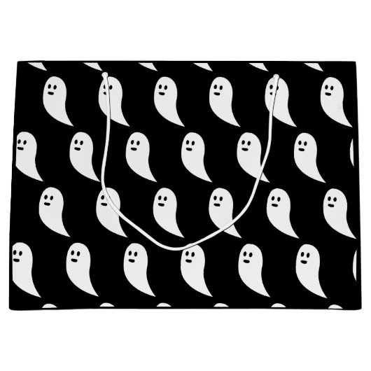 Ghost Halloween zwart wit schattig patroon Groot Cadeauzakje (Voorkant)