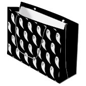 Ghost Halloween zwart wit schattig patroon Groot Cadeauzakje (Voorkant Gekanteld)