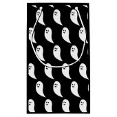 Ghost Halloween zwart wit schattig patroon Klein Cadeauzakje (Achterkant)