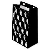 Ghost Halloween zwart wit schattig patroon Klein Cadeauzakje (Voorkant Gekanteld)