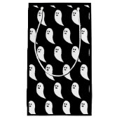 Ghost Halloween zwart wit schattig patroon Klein Cadeauzakje (Voorkant)