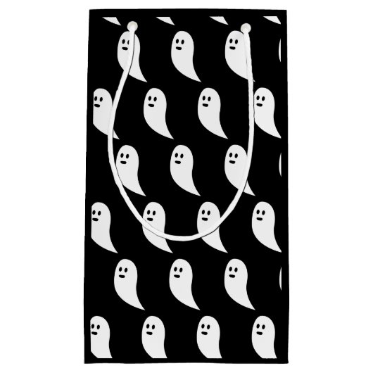 Ghost Halloween zwart wit schattig patroon Klein Cadeauzakje (Voorkant)