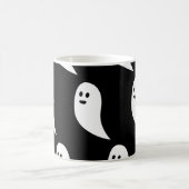 Ghost Halloween zwart wit schattig patroon Koffiemok (Center)