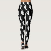 Ghost Halloween zwart wit schattig patroon Leggings (Achterkant)