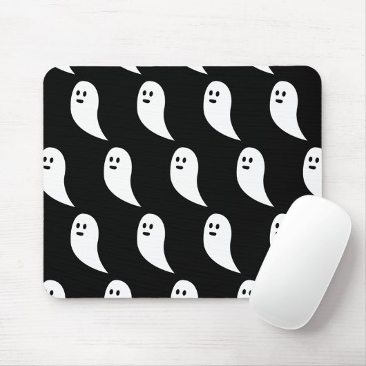 Ghost Halloween zwart wit schattig patroon Muismat (Met muis)