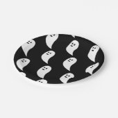 Ghost Halloween zwart wit schattig patroon Papieren Bordje (Gekanteld)
