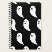 Ghost Halloween zwart wit schattig patroon Planner (Voorkant)