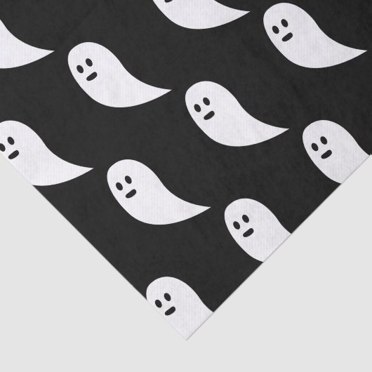 Ghost Halloween zwart wit schattig patroon Tissuepapier (Detail)