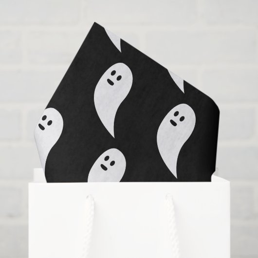 Ghost Halloween zwart wit schattig patroon Tissuepapier (Cadeauzakje)