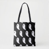 Ghost Halloween zwart wit schattig patroon Tote Bag (Voorkant)