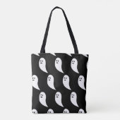 Ghost Halloween zwart wit schattig patroon Tote Bag (Achterkant)