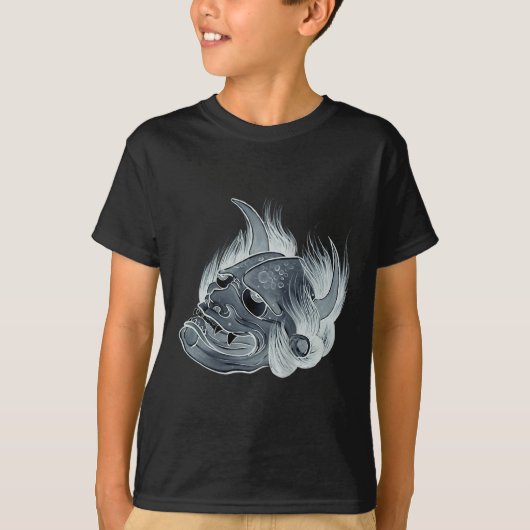Ghost Hannya Mask Tattoo Design T-shirt (Voorkant)