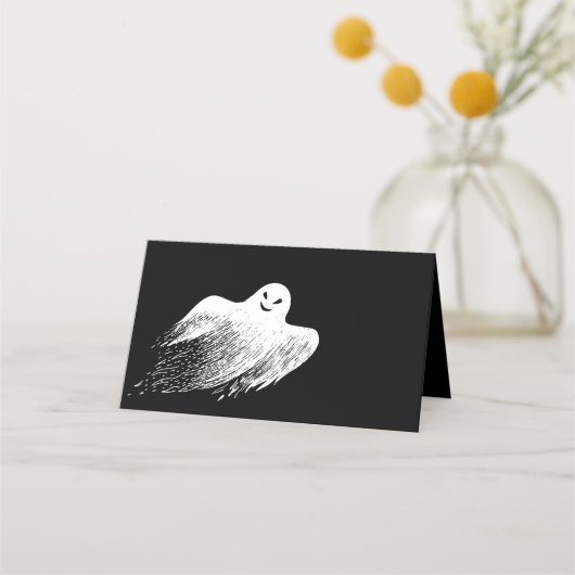 Ghost Happy Halloween Party Naam Plaats Kaart Plaatskaartje (Achterkant)