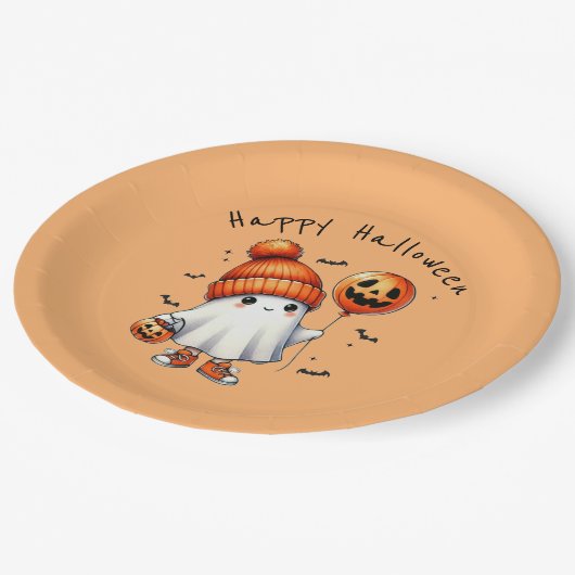 Ghost Happy Halloween Party Paper Bord (Gekanteld)
