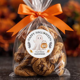 Ghost Happy Halloween-traktassen voor schoolgunste Ronde Sticker