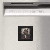 Ghost Haunted House Midnight Halloween Ghost Spook Magneet (Insitu (Vaatwasser))