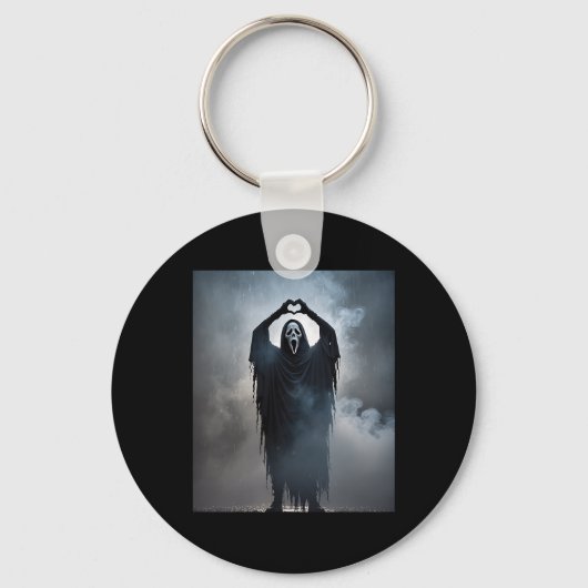 Ghost Heart Hands Scary Face Horror Poster Hallowe Sleutelhanger (Voorkant)