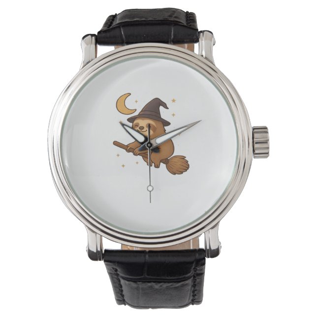 Ghost Hedgehog Librarian - Schattigee Halloween Horloge (Voorkant)