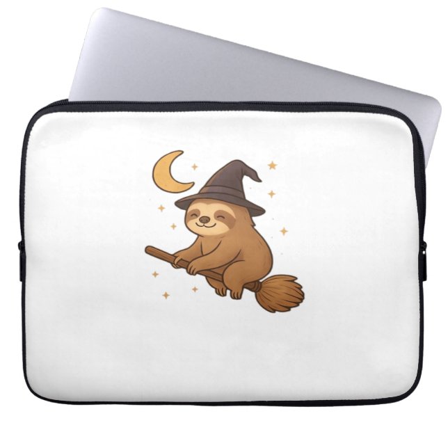Ghost Hedgehog Librarian - Schattigee Halloween Laptop Sleeve (Voorkant)