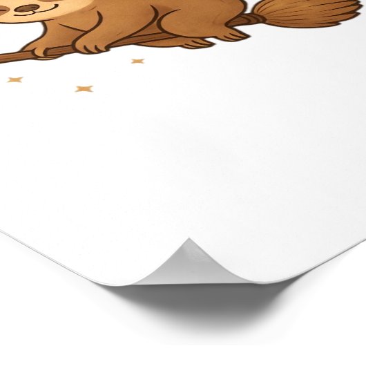 Ghost Hedgehog Librarian - Schattigee Halloween Poster (Hoek)