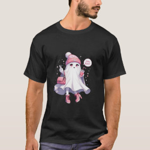Ghost Hey Boo Halloween Schattige Ghost Santa's Pe T-shirt