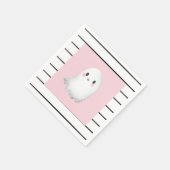 Ghost Hey Boo Pastel Roze Halloween Verjaardag Servet (Hoek)
