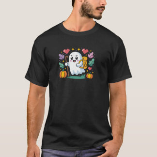 Ghost Hiker Halloween Mannen Schattige Spooky Hiki T-shirt