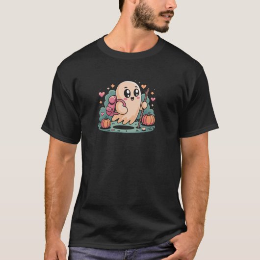Ghost Hiker Halloween Mannen Schattige Spooky Hiki T-shirt (Voorkant)