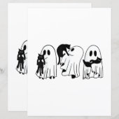 Ghost Holding Black Cat Funny Halloween Cat Lovers (Voorkant / Achterkant)