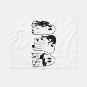 Ghost Holding Black Cat Funny Halloween Cat Lovers Fleece Deken (Voorkant (Horizontaal))