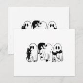 Ghost Holding Black Cat Funny Halloween Cat Lovers Informatiekaartje (Voorkant / Achterkant)