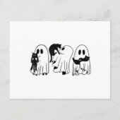 Ghost Holding Black Cat Funny Halloween Cat Lovers Informatiekaartje (Achterkant)