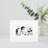 Ghost Holding Black Cat Funny Halloween Cat Lovers Informatiekaartje (Staand voorkant)