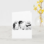 Ghost Holding Black Cat Funny Halloween Cat Lovers Kaart (Gele Bloem)