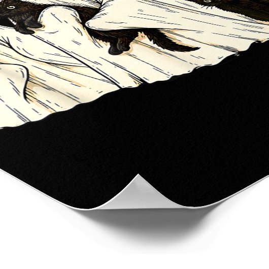 Ghost Holding Black Cat Funny Halloween Cat Lovers Poster (Hoek)