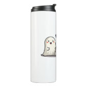 Ghost Holding Black Cat Funny Halloween Cat Lovers Thermosbeker (Gedraaid links)