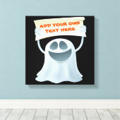 Ghost holding text canvas afdruk (Insitu (Houten vloer))