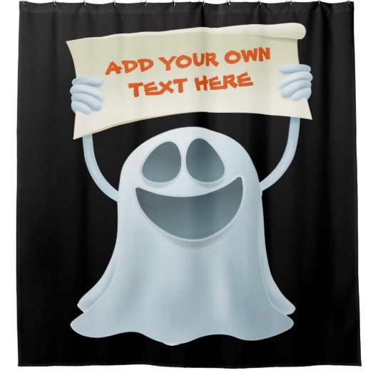 Ghost holding text douchegordijn (Voorkant)