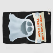 Ghost holding text golfhanddoek (Horizontaal)