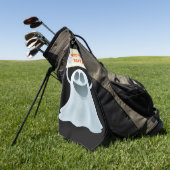 Ghost holding text golfhanddoek (Groen)
